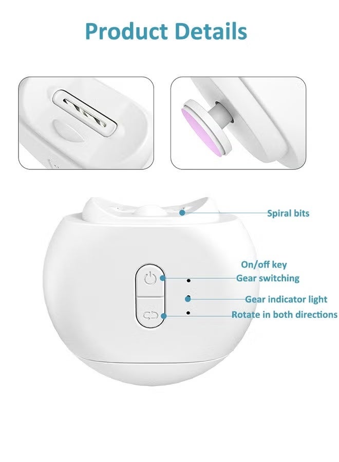 Electric nail clippers Baby nail grinder Nail polishing machine Nine grinding heads  Magnetic cover   LED lighting - Image 3
