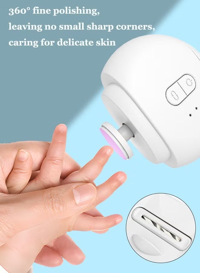 Electric nail clippers Baby nail grinder Nail polishing machine Nine grinding heads  Magnetic cover   LED lighting - Image 5