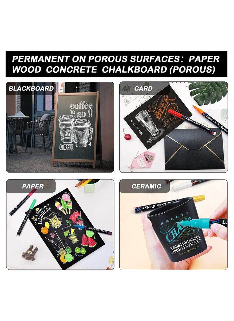 SYOSI - Erasable Chalk Markers Pens Set, 8 Colors Colorful Graffiti Highlighter Marker for Flashing LED Lighted Board, Blackboard, Whiteboard, Menu Message Board, Glass, Window, Art-Chalk Pen, Whiteboard Pen - Image 1