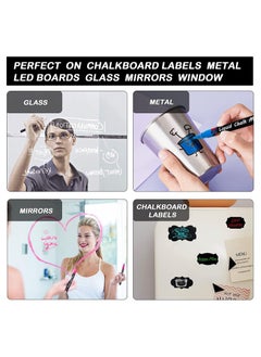 SYOSI Erasable Chalk Markers Pens Set, 8 Colors Colorful Graffiti Highlighter Marker for Flashing LED Lighted Board, Blackboard, Whiteboard, Menu Message Board, Glass, Window, Art-Chalk Pen, Whiteboard Pen  - Image 4
