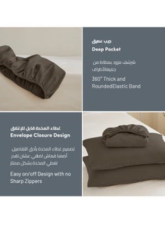 Bedding Fitted Sheet 3-Pcs Super King Size Solid Bed Sheet Set Fits(200x200CM) With Pillowcases And 35 CM Extra Deep Brushed Microfiber Bed Sheet,Charcoal Grey - pzsku/Z9316BDB03B17184FF401Z/45/_/1724399511/dd3362fc-6222-4b11-9eec-bdd2547e3fce