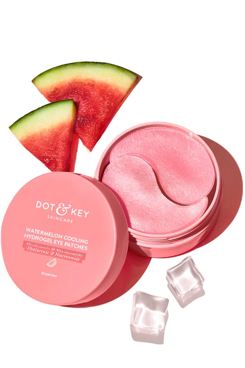 Dot & Key Dot Key Watermelon Cooling Hydrogel Under Eye Patches for Dark Circles Puffiness Reduction    60 Patches - Image 1