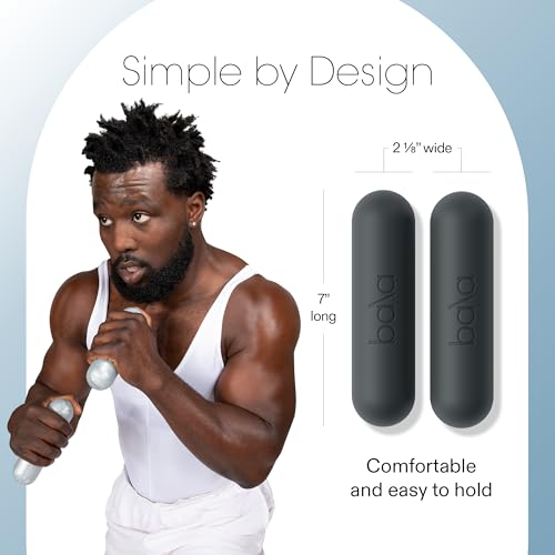 Bala Bars Dumbbell Set for Women & Men, 3lb Dumbbells (Charcoal) - Set of 2 Bars Designed for Walking, Strength Training, HIIT, Boxing & Aerobics - Dumbbell Weights for Working Out at Home - Image 4