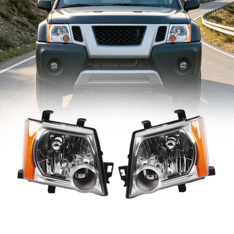 Jecoupoon Halogen Headlight Compatible with Xterra 20052015 Headlamp Driver Passenger Side 26010EA025 26060EA025 Left and Right - Image 3