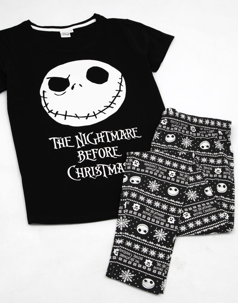 Disney Nightmare Before Christmas Pajamas Womens Skellington PJ Top Trousers Medium Black - Image 4
