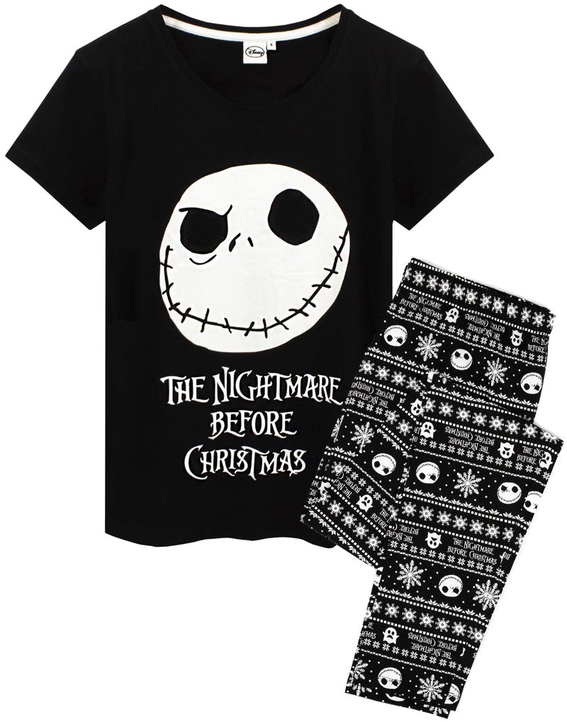 Disney Nightmare Before Christmas Pajamas Womens Skellington PJ Top Trousers Medium Black - Image 3