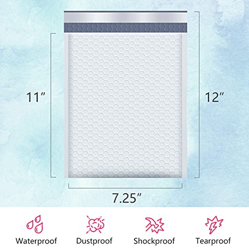 UCGOU Bubble Mailers 7.25x12 Inch White 25 Pack Usable Size 7.25x11 Padded Envelopes Small Business Opaque Packaging Self Seal Waterproof Boutique Bulk Shipping Bags for Jewelry Makeup Supplies #1 - Image 2