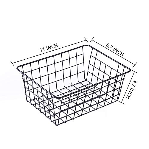 Beimu Wire Baskets for Organizing Household 4 Pack Pantry Baskets For Storage Pantry Wire Black Metal Storage Bins - Image 5
