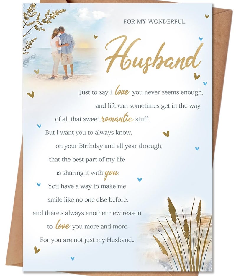 HEJOYN Funny Birthday Card for Husband, Birthday Gifts for Husband from Wife, Husband Birthday Gift - Image 1