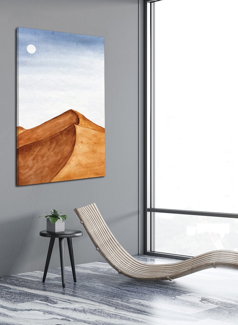 LOWHA Canvas Wall Art Stretched Over Wooden Frame with Desert Abstract Painting - Image 1