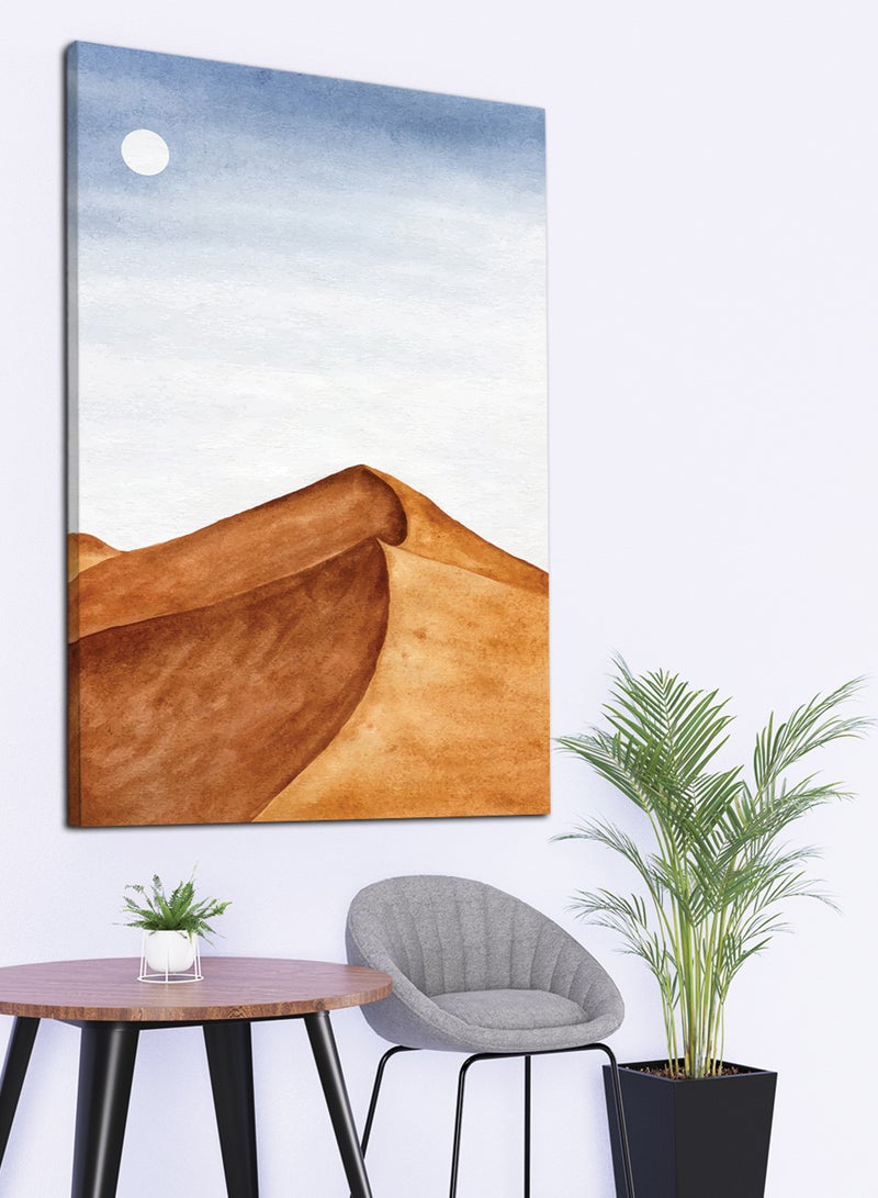 LOWHA Canvas Wall Art Stretched Over Wooden Frame with Desert Abstract Painting - Image 3