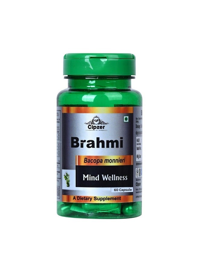 Cipzer Brahmi Mind Wellness Capsules Pure Ayurvedic Herbs beneficial for patients suffering from asthma, Heals Wounds & Improve Alertness 60 Capsules (Pack of 1) - Image 1