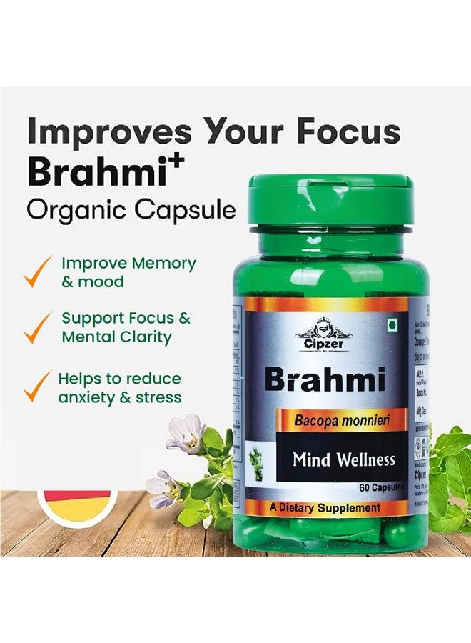 Cipzer Brahmi Mind Wellness Capsules Pure Ayurvedic Herbs beneficial for patients suffering from asthma, Heals Wounds & Improve Alertness 60 Capsules (Pack of 1) - Image 5