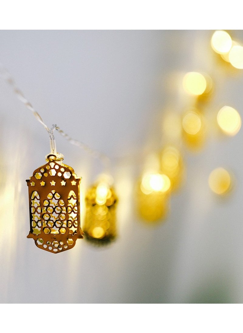 Boxwoods Stylish Lantern Design String Lights 9 feet 20 LEDs, Battery Operated For Ramadan Kareem And Eid Decoration  - Image 2