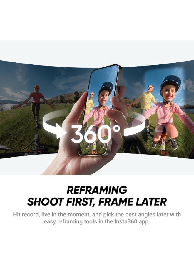 انستا 360 حزمة بدء تشغيل X4 Air | أخف كاميرا أكشن 8K 360 لمغامرات ملحمية | للسفر، الرياضة، لحظات العائلة، الفلوجينغ | فيديوهات سلسة، مستقرة، وسهلة التحرير في أي وقت، في أي مكان - أبيض - Image 4
