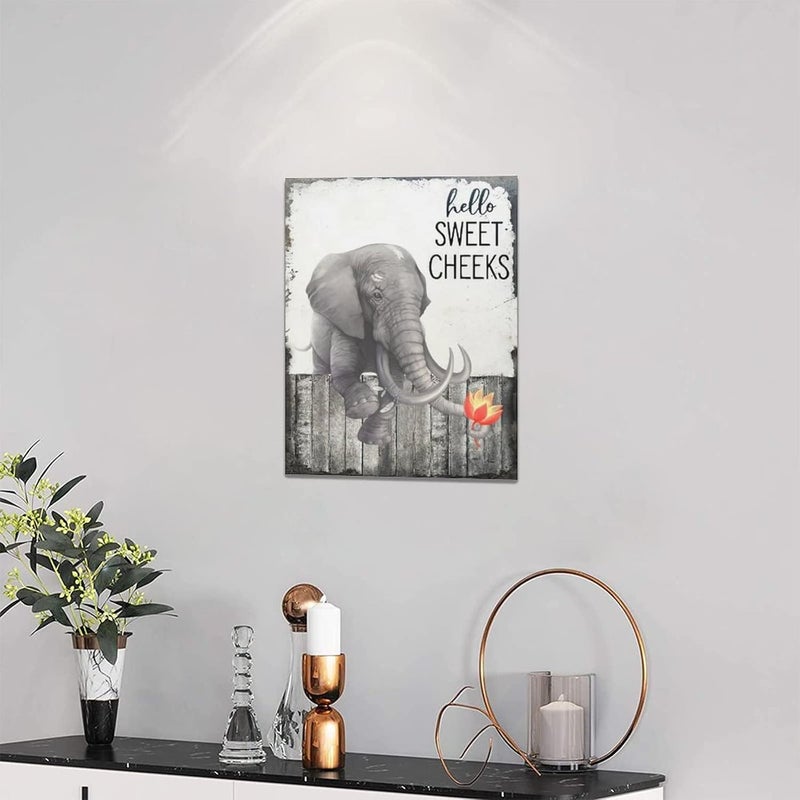 SweetFox Funny Elephant Bathroom Wall Art - Image 5