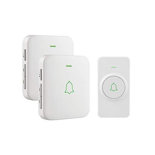 AVANTEK Wireless Door Bell, CW-12 Mini Waterproof Doorbell Chime Operating at 1000 Feet with 52 Melodies, 5 Volume Levels & LED Flash - Image 1
