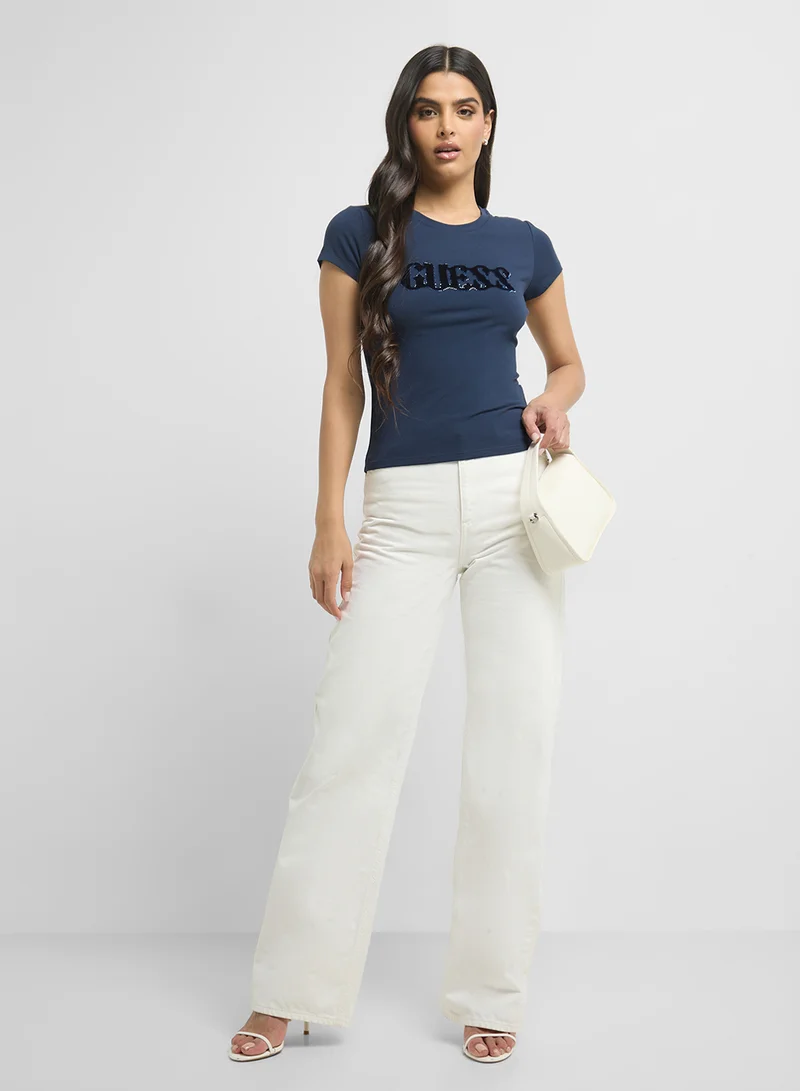 جس Pony Hair Logo T-Shirt