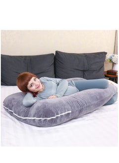 Arabest U-Shaped Maternity Pillow Maternity Full Body Pillow Maternity Sleep Pillow For Back Legs and Abdomen Support Grey  - Image 5