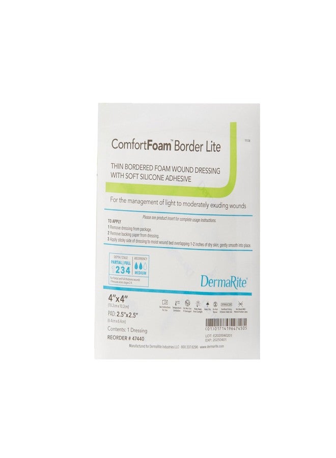 Dermarite Industries Comfort Foam with Border, Lite Thin Foam with Silicone, 4x4, 10 Count - Image 2