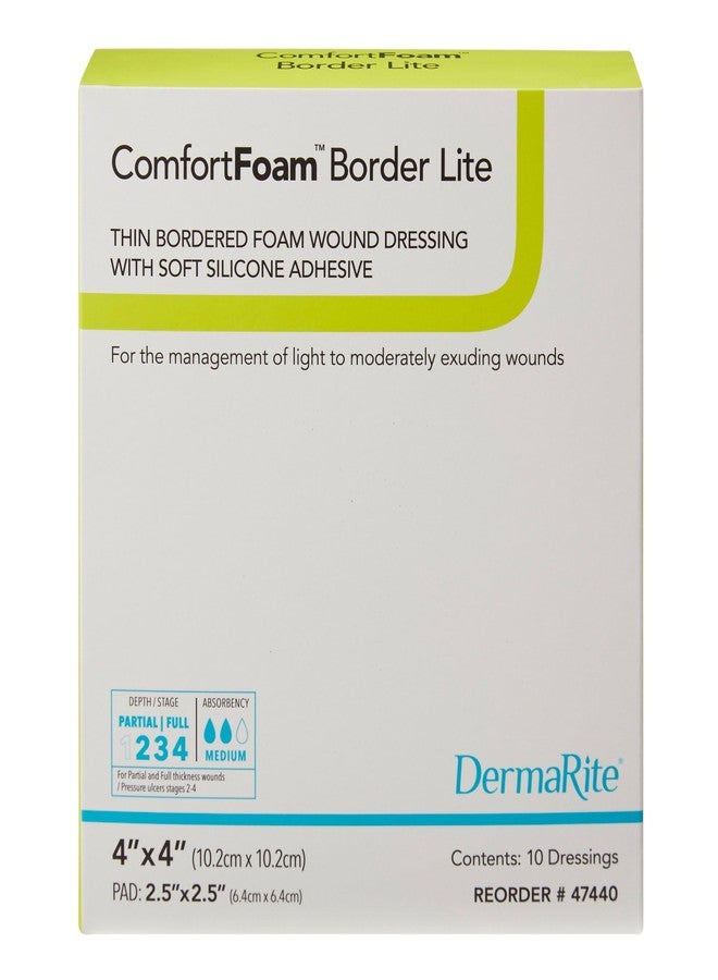 Dermarite Industries Comfort Foam with Border, Lite Thin Foam with Silicone, 4x4, 10 Count - Image 3