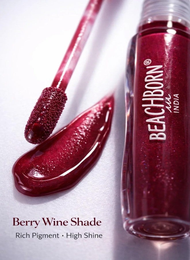 BEACHBORNINDIA No Doubt Lip Gloss, High-Shine Finish, Non-Sticky Formula, Rich Color Payoff, Moisturising, Lightweight, 5ml (05.Berry Wine) - Image 2