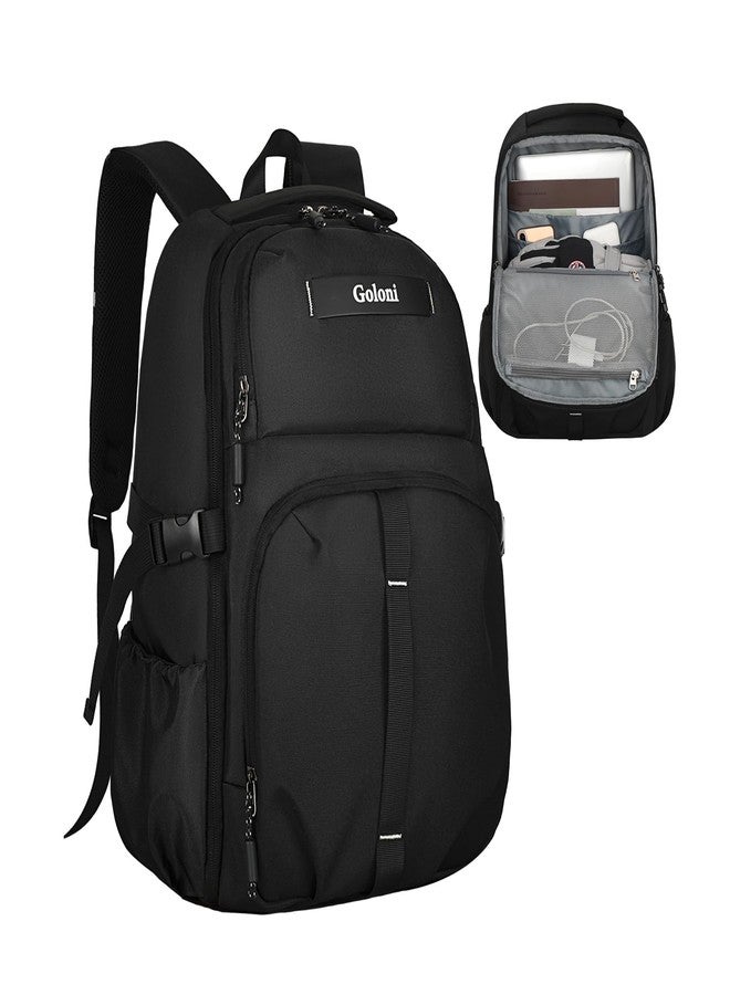 Goloni Airline Approved Travel Backpack 35L - Under Seat Carry On, Water Resistant 15.6 Inch Laptop Compartment for Men Women Work Travel,Black - Image 1