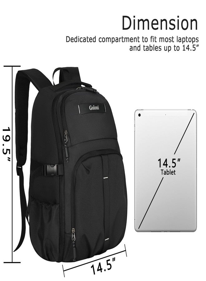 Goloni Airline Approved Travel Backpack 35L - Under Seat Carry On, Water Resistant 15.6 Inch Laptop Compartment for Men Women Work Travel,Black - Image 3