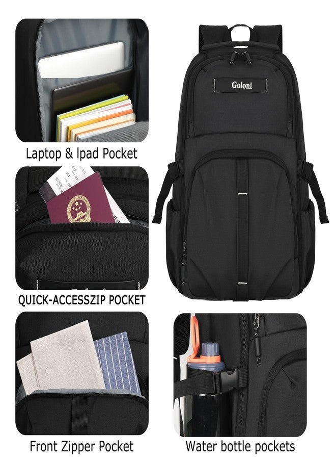 Goloni Airline Approved Travel Backpack 35L - Under Seat Carry On, Water Resistant 15.6 Inch Laptop Compartment for Men Women Work Travel,Black - Image 4