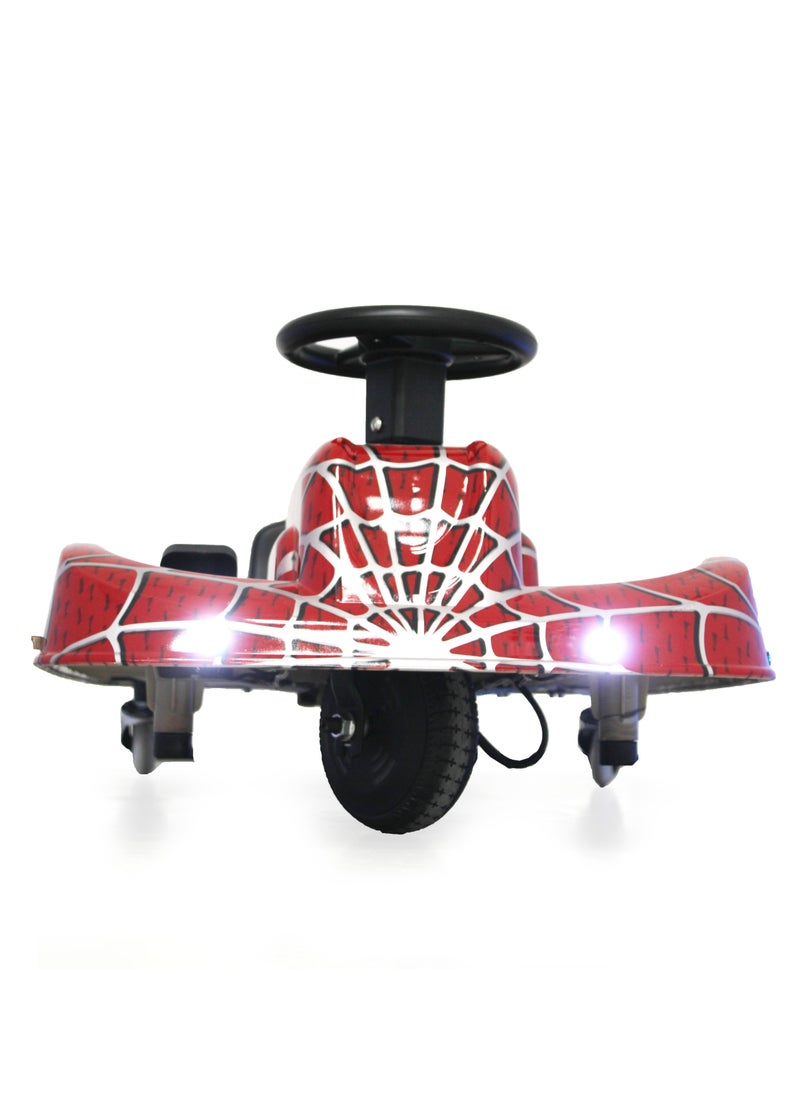 Leaders - Crazy Drift Flat Cart Spider Electric Scooter 350W Brushless Motor 36V 4.4AH Battery Max Speed 10 km/h Crazy Drifting Electric Scooter Suitable for Kids 12 and Under Red - Image 1