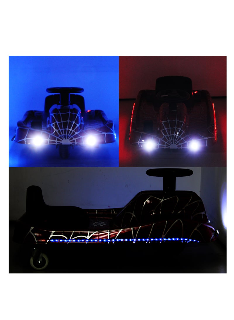 Leaders - Crazy Drift Flat Cart Spider Electric Scooter 350W Brushless Motor 36V 4.4AH Battery Max Speed 10 km/h Crazy Drifting Electric Scooter Suitable for Kids 12 and Under Red - Image 1
