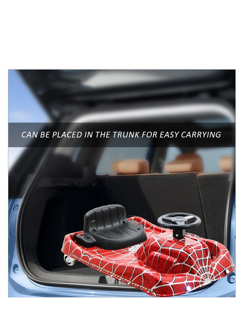 Leaders - Crazy Drift Flat Cart Spider Electric Scooter 350W Brushless Motor 36V 4.4AH Battery Max Speed 10 km/h Crazy Drifting Electric Scooter Suitable for Kids 12 and Under Red - Image 1