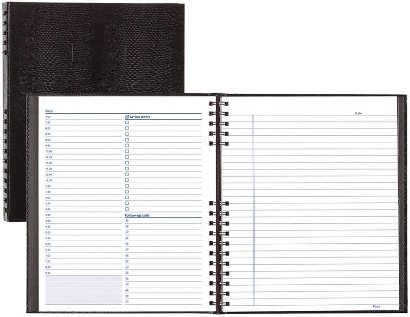 Blueline Undated Daily Planner with 200 Pages, Black, 28 x 21.6 cm - Image 1