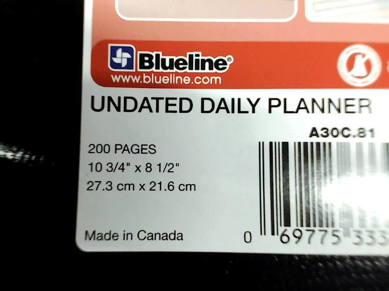 Blueline Undated Daily Planner with 200 Pages, Black, 28 x 21.6 cm - Image 5