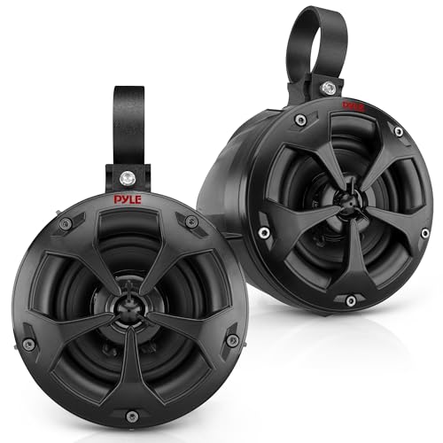 Pyle 2Way Dual Waterproof OffRoad Speakers 4 Inch 800 Watt Marine Grade Wakeboard Tower Speakers System Full Range Outdoor Audio Stereo Speaker for ATV UTV Quad Jeep Boat PLUTV41BK Black - Image 1