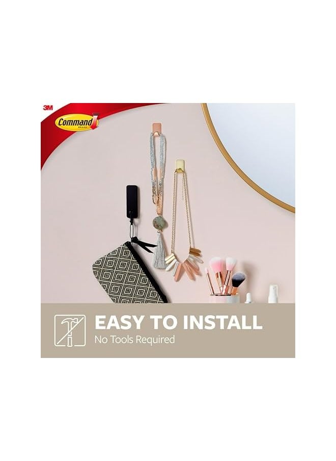 Command Command Stainless Steel Metal Small Hook Gold color, 4 hooks + 5 strips/pack | holds 225 gr. each hook | Organize | Decoration | No Tools | Holds Strongly | Damage-Free Hanging  - Image 4