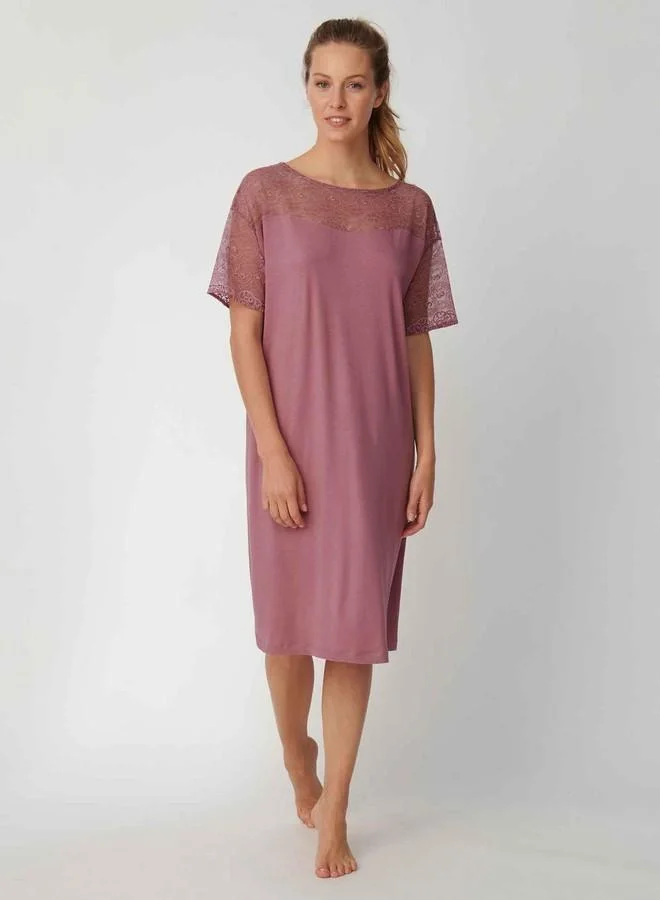 ترايامف Triumph International Women's Viscose Blend Knee Length Casual Night Shirt (Z211173 ZN_Pink_XL)