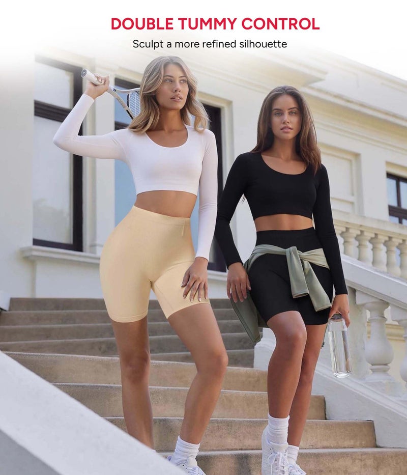 Nebility Black Tummy Control Shapewear Shorts for Women Seamless Mid-Waist Underwear Thigh Slimmer Shaping Short for Under Dresses - Image 4