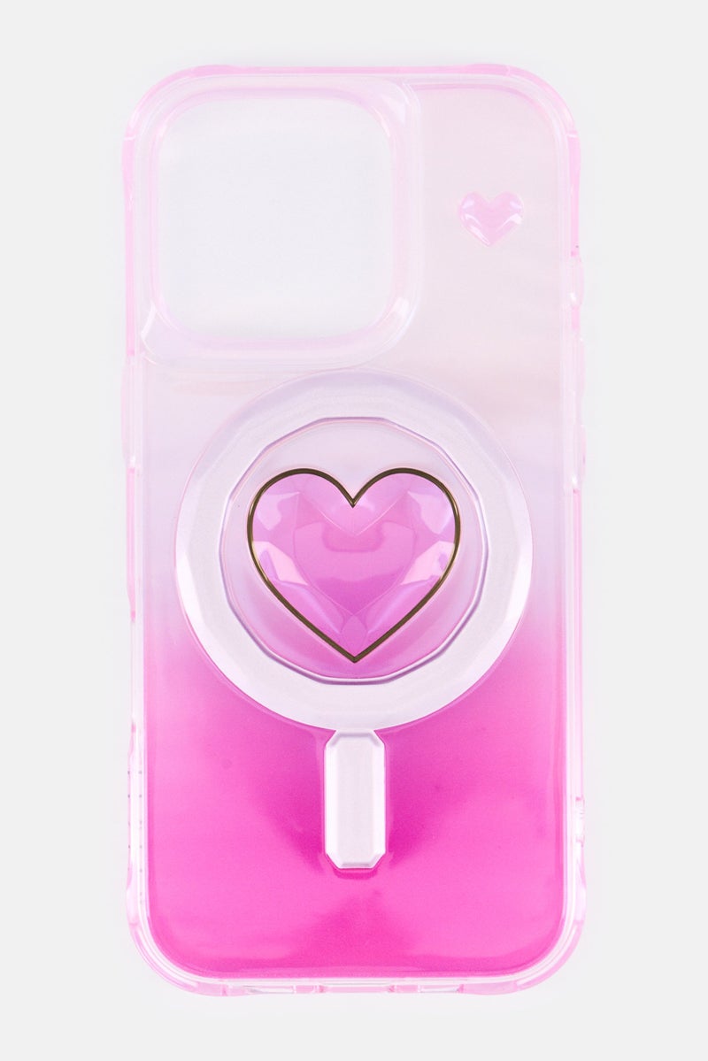 LEVELO iPhone 16 Pro Hearts Magsafe Protective Case, Pink - Image 1