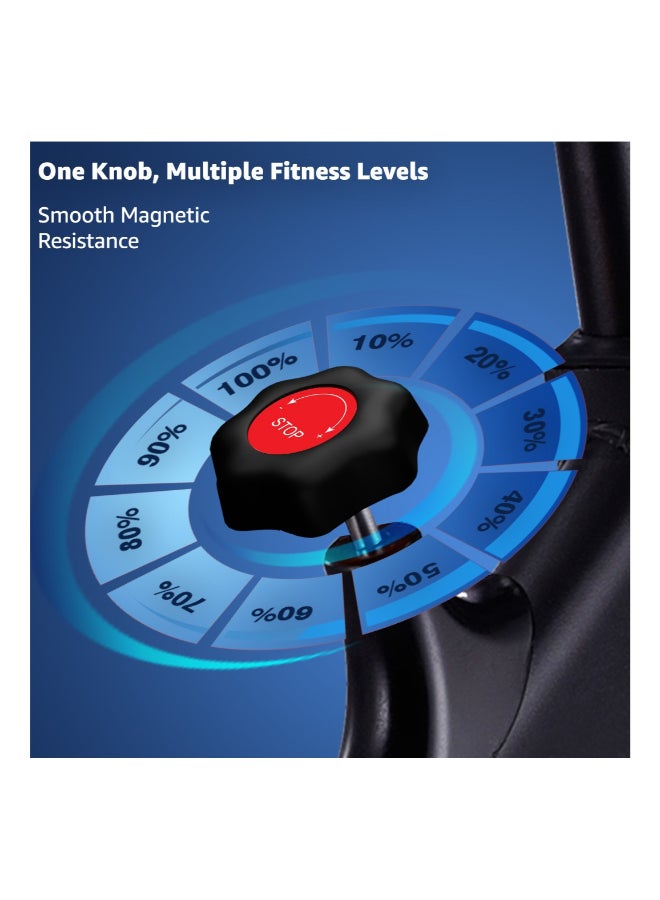 PowerMax Fitness BS-140 Exercise Bike with Belt drive, 12KG Flywheel, Adjustable Seat-Foot strap, 140KG Capacity, 2-Way Rotation, Magnetic Braking system, LCD Display, 2pcs Crank, Heart rate sensor - Image 5