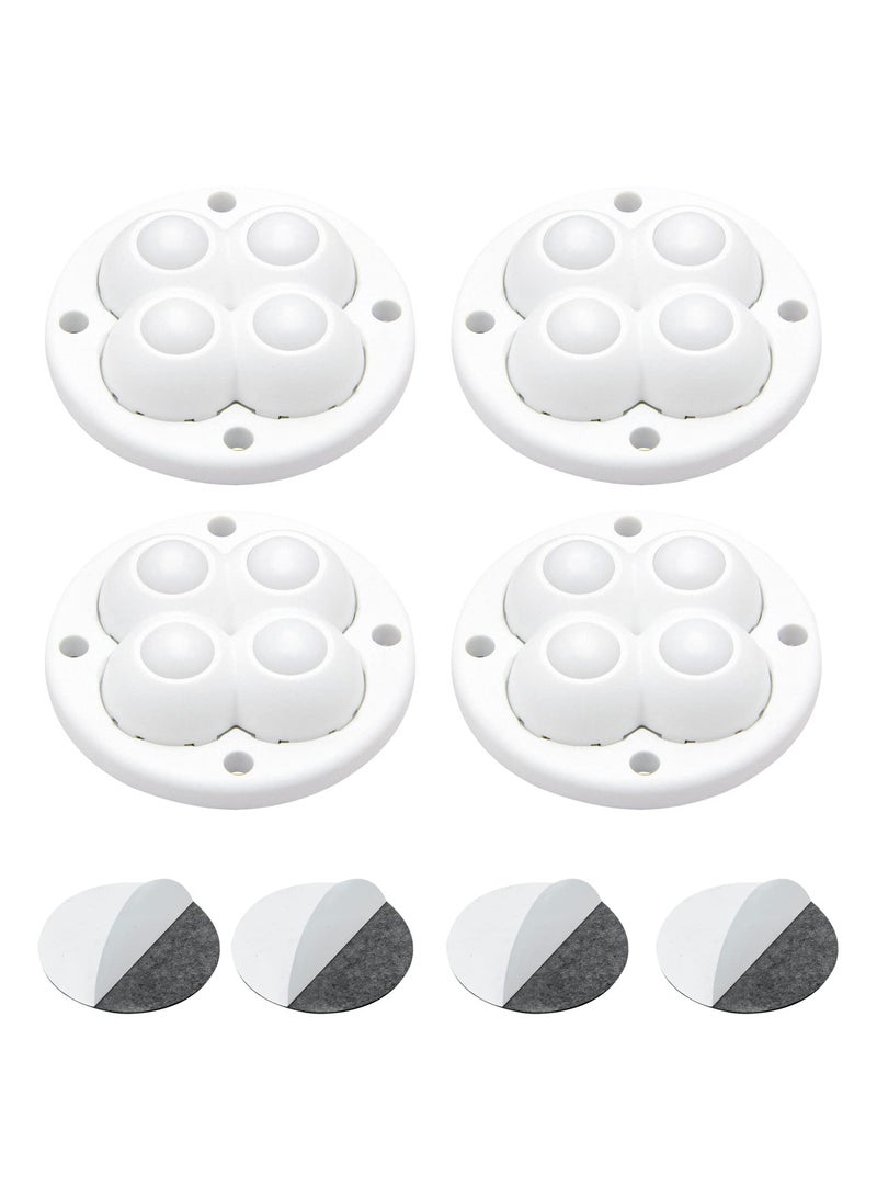 SOLARAE 12 Pcs Self Adhesive Caster Wheels, Mini Caster Wheels for Small Appliances 360¬∞ Rotation Swivel Wheels Self Adhesive Nylonad Rollers for Bins/Storage Boxes/Furniture Bins (White) - Image 1