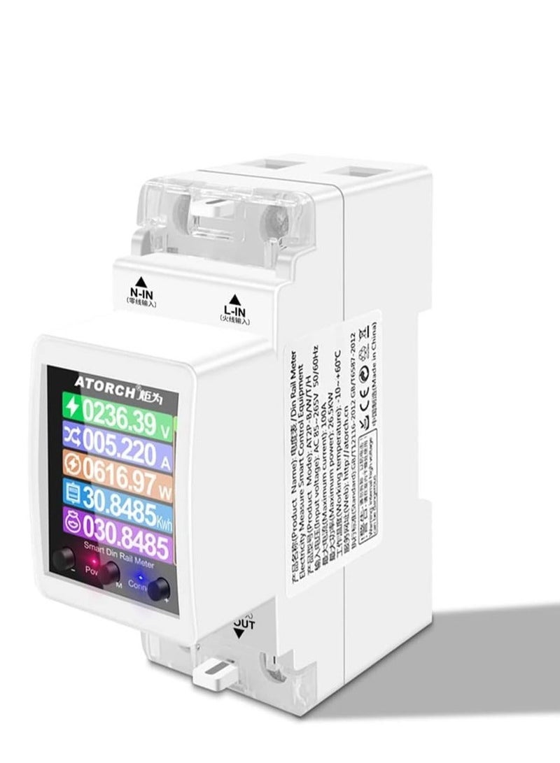 Intelligent Electric Power Meter, LCD Display Digital Power Energy Meter for Smartphone APP Remotely Control with Timing Sharing Alarm WiFi, AC 85-265V Power Consumption Energy Monitor - Image 1