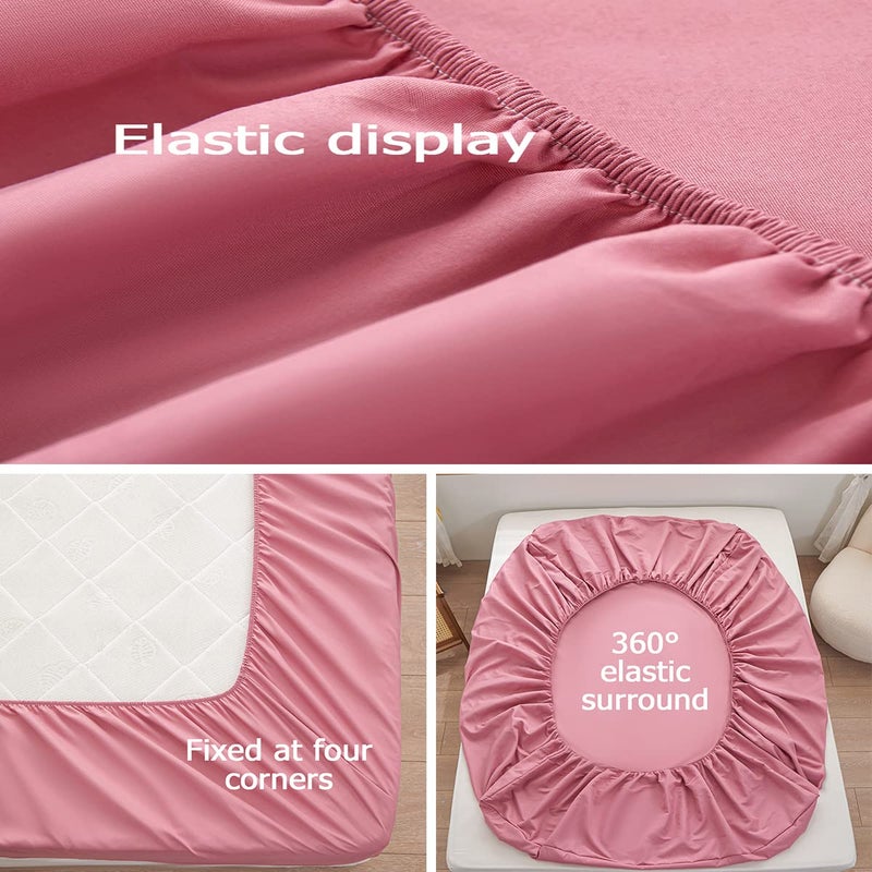 rushrushlulu Bedding Twin Size Fitted Sheet Only-Twin Size Deep Pocket Bottom Sheet Fits 15inches Bed Matress Sheet Soft and Microfiber-Easy Care Lotus Root Starch  - Image 4