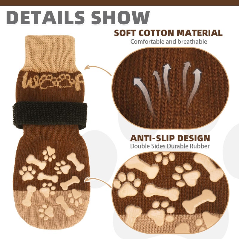 KOOLTAIL Dog Socks Shoes for Hot Pavement to Prevent Licking Paws, Winter Dog Boots & Paw Protector for Hardwood Floors Anti Slip,Traction Control Grip Booties for Small Medium Large Senior Dogs, M - Image 3