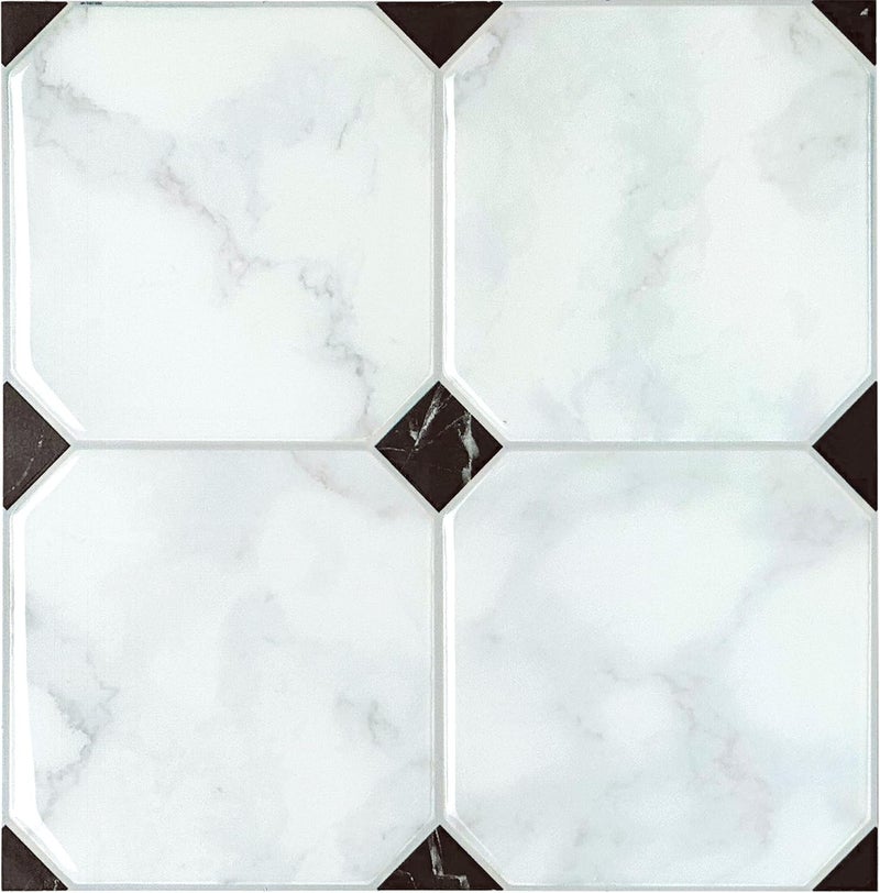 Smart Tiles بلاط سمارت تايلز () قابل للتقشير واللصق لتغطية الجدران الخلفية - 5 أوراق بمقاس 7.66" × 7.66" - بلاط خلفي ثلاثي الأبعاد قابل للتقشير واللصق للاستخدام في المطبخ والحمام وتزيين الجدران - Image 1