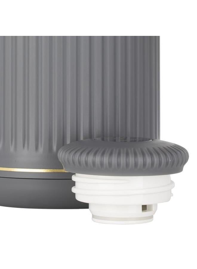 تايمليس ترمس بلاستيك جايدا سعة 1 لتر بمقبض خشبي، رمادي غامق - Image 4