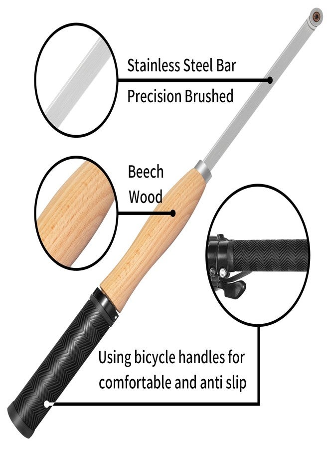 DEEFIINE 18.3" Full Size Carbide Tip Wood Lathe Turning Tool Kit, Lathe Roughing and Finishing Hollow Tool with 8pcs Diamond Round Square Carbide inserts For Woodturning(4 set) - Image 3
