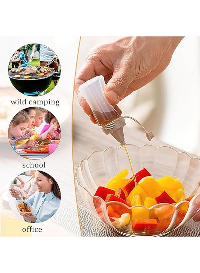 8 Pcs Mini Condiment Squeeze Bottles, Mini Sauce Bottle, for Bento Box, Lunch, BBQ, Camping, Travel, Twist on Cap Lids - Image 4
