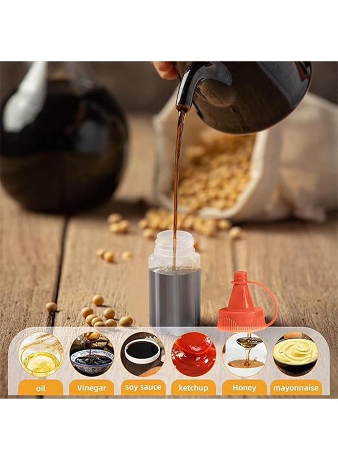 8 Pcs Mini Condiment Squeeze Bottles, Mini Sauce Bottle, for Bento Box, Lunch, BBQ, Camping, Travel, Twist on Cap Lids - Image 3