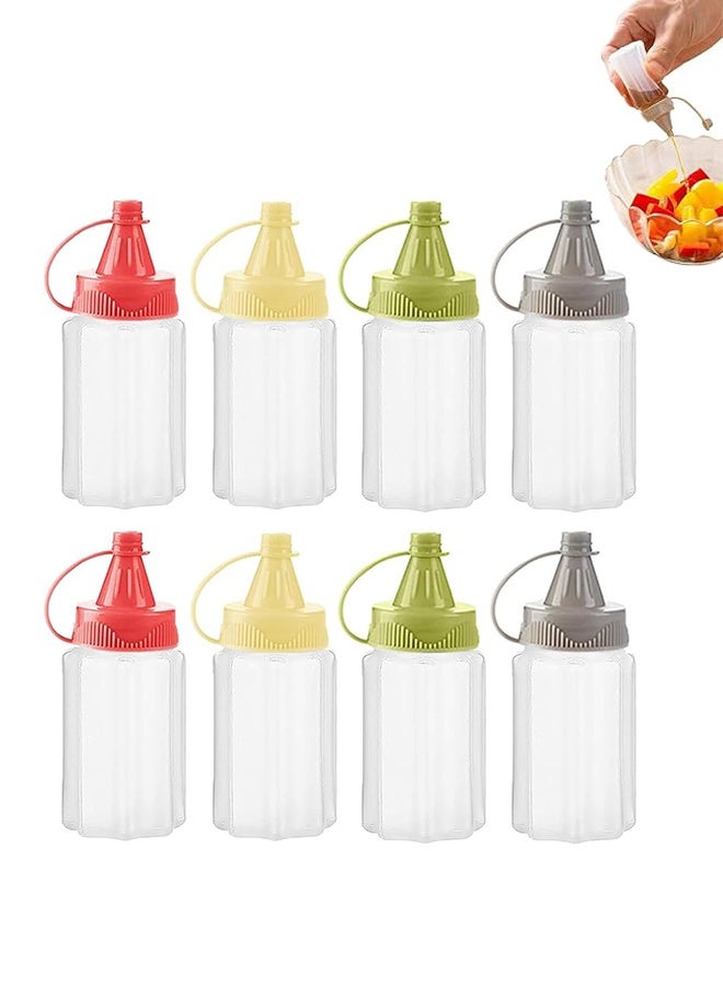 8 Pcs Mini Condiment Squeeze Bottles, Mini Sauce Bottle, for Bento Box, Lunch, BBQ, Camping, Travel, Twist on Cap Lids - Image 1